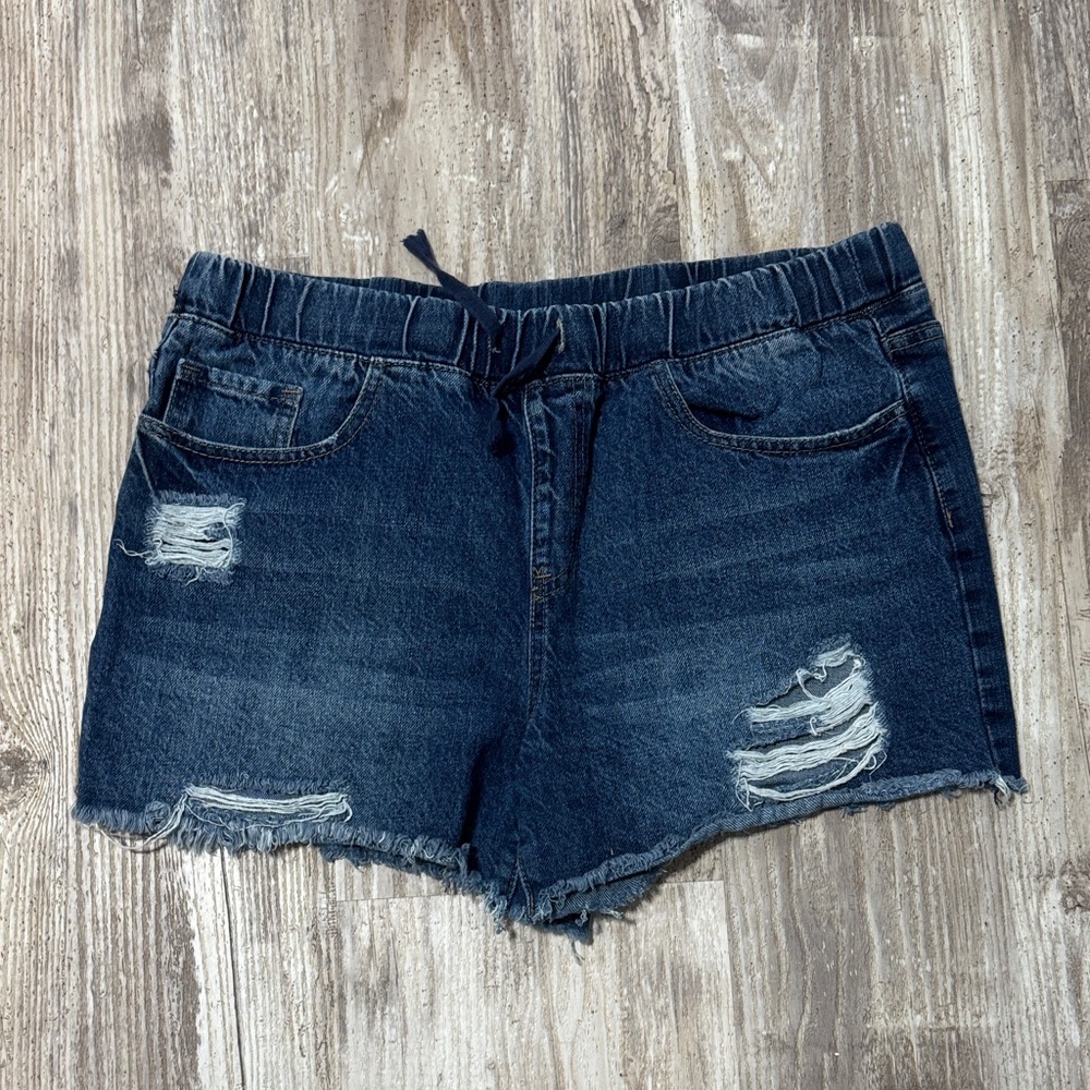 YMI Dark Blue Distressed Jean Shorts